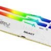 Kingston памет DDR5 Fury Beast RGB 64GB(2*32GB)/5200 CL40 бял