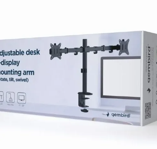 Gembird Adjustable desk 2-display mounting arm