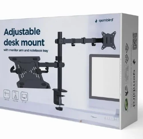 Alternative view of Gembird Adjustable desk mount with монитор arm and Лаптоп tray