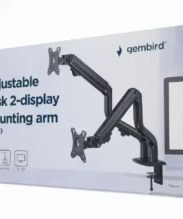 Alternative view of Gembird Adjustable desk 2-display mounting arm (tilting), 17 inches -32 inches, up to 8 kg
