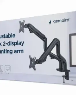Alternative view of Gembird Adjustable desk 2-display mounting arm (tilting), 17 inches -32 inches, up to 8 kg