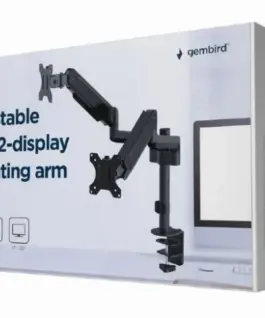 Alternative view of Gembird Adjustable desk 2-display mounting arm, 17 inches -32 inches, up to 9 kg