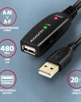 Alternative view of AXAGON AXAGON ADR-220 USB 2.0 A-M -> A-F act 20m cabl