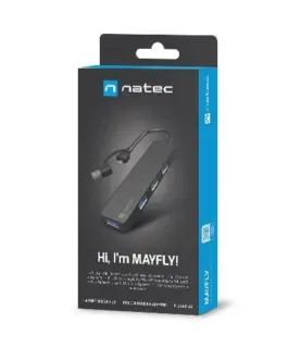 Alternative view of Natec USB-C 3.0 Hub 4-Port Mayfly черен + адаптер