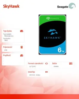 Alternative view of Seagate HDD SkyHawk 6TB 3,5 inches 256MB ST6000VX009