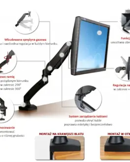 Alternative view of ART Desk handle on gas spring for 1 LCD монитор / LED 13-27 L-11GD