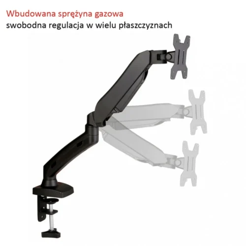 ART Desk handle on gas spring for 1 LCD monitor / LED 13-27 L-11GD