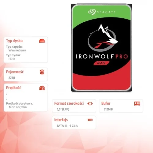 Alternative view of Seagate Drive IronWolf Pro 22TB SATA ST22000NT001