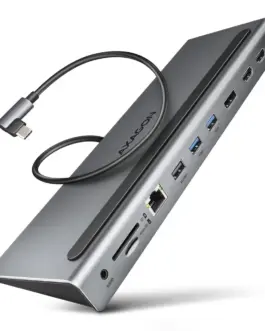 AXAGON AXAGON HMC-4KX3 3x USB- A/2xHDMI/DP/GLAN/SD/PD