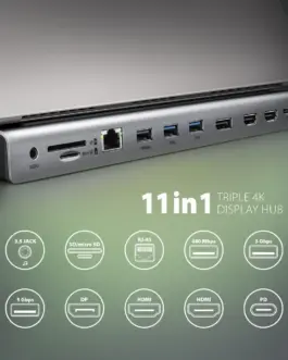 Alternative view of AXAGON AXAGON HMC-4KX3 3x USB- A/2xHDMI/DP/GLAN/SD/PD