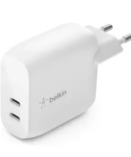 Belkin 40W Dual 20W USB-C PD бял