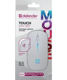 Defender Wireless мишка silent click TOUCH MM-997 battery 800/1200/1600 DPI