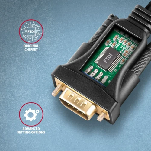 AXAGON ADS-1PQN адаптер FTDI USB 2.0 > RS-232 serial