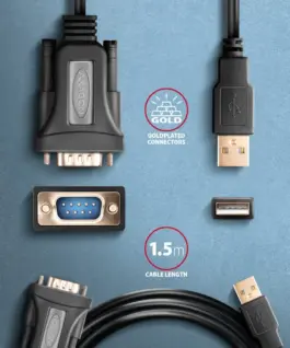 AXAGON ADS-1PQN адаптер FTDI USB 2.0 > RS-232 serial