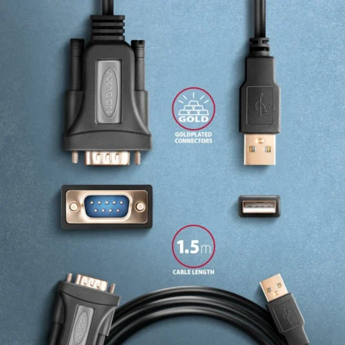 AXAGON ADS-1PQN адаптер FTDI USB 2.0 > RS-232 serial