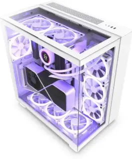 NZXT кутия за компютър H9 Elite with window бял