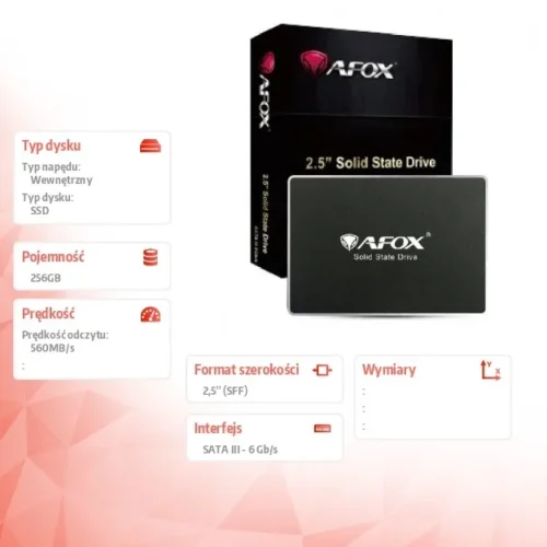 Alternative view of AFOX SSD drive 256GB Intel QLC 560 MB/s