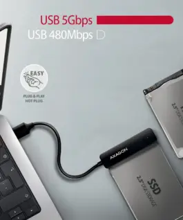 AXAGON ADSA-FP2A адаптер USB-A 5Gbps HDD/SSD SATA6G 2.