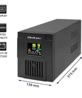 Alternative view of Qoltec Uninterruptible захранващ блок, 1500VA, 900W