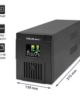 Alternative view of Qoltec Uninterruptible захранващ блок, 2000VA, 1200W