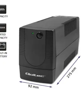 Alternative view of Qoltec Uninterruptible захранващ блок, 850VA, 480W