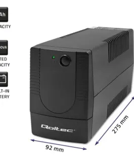 Alternative view of Qoltec Uninterruptible захранващ блок, 1000VA, 600W