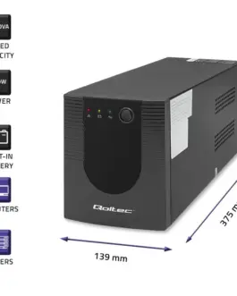 Alternative view of Qoltec Uninterruptible захранващ блок, 1200VA, 720W