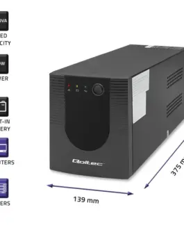 Alternative view of Qoltec Uninterruptible захранващ блок, 1500VA, 900W
