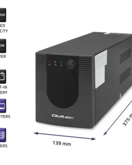 Alternative view of Qoltec Uninterruptible захранващ блок, 2000VA, 1200W