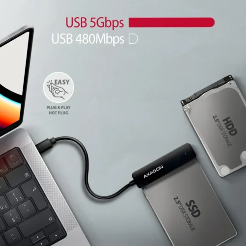 AXAGON ADSA-FP2C адаптер USB-C 5Gbps HDD/SSD SATA6G 2.