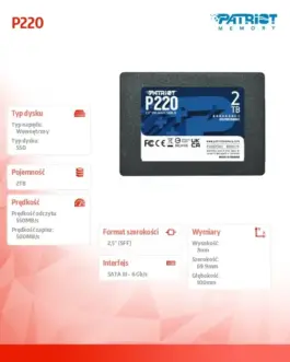 Alternative view of Patriot SSD drive 2TB P220 2.5 inches 550/500MB/s SATA III