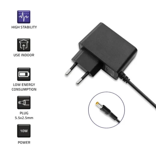 Alternative view of Qoltec Plug in захранващ блок 10W 5V, 2A, 5.5x2.5