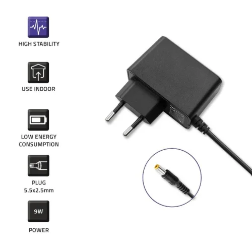 Alternative view of Qoltec Plug in захранващ блок 9W 9V, 1A, 5.5x2.5