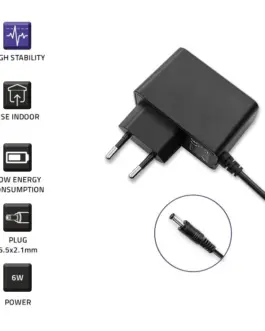 Alternative view of Qoltec Plug in захранващ блок 6W 6V, 1A, 5.5x2.1