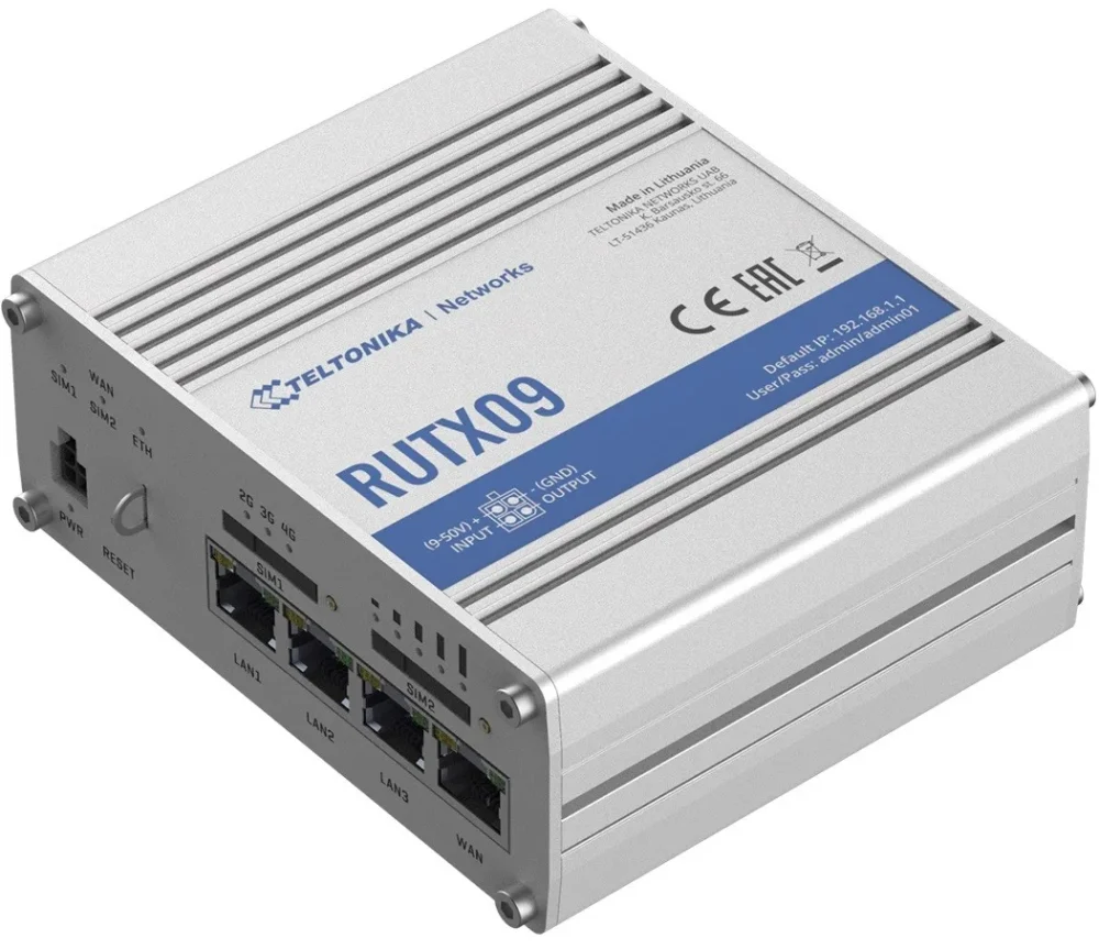 TELTONIKA Router LTE RUTX09 (Cat 6) 4xGbE GNSS