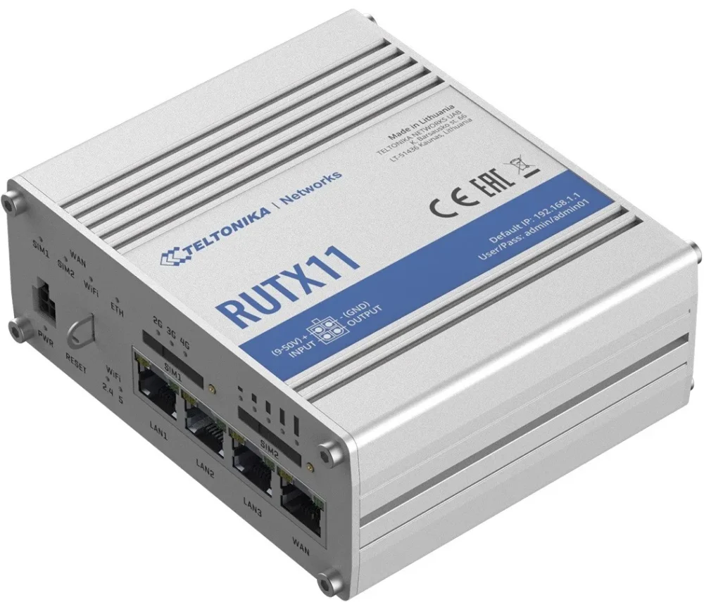 TELTONIKA Router LTE RUTX11 (Cat 6) WiFi BLE