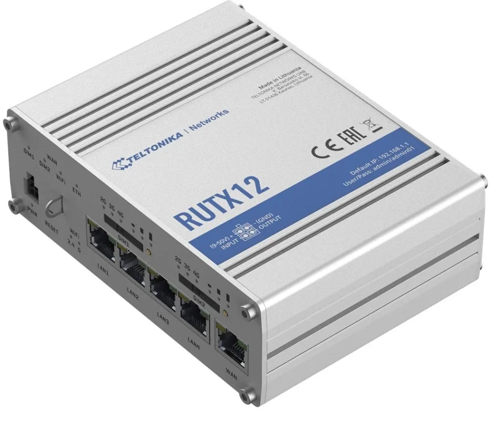 TELTONIKA Router LTE RUTX12 (Cat 6) WiFi BLE