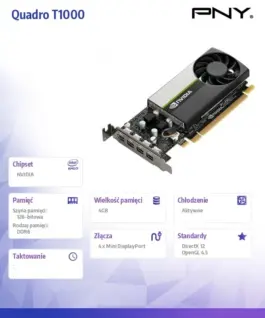 PNY видео карта Quadro T1000 4GB DDR6 VCNT1000-SB BULK