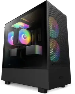 NZXT кутия за компютър H5 Flow RGB with window черен
