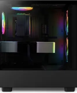 NZXT кутия за компютър H5 Flow RGB with window черен