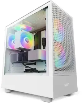 Alternative view of NZXT кутия за компютър H5 Flow RGB with window бял
