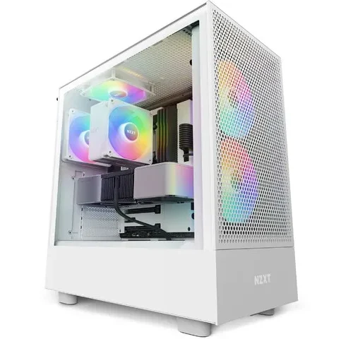 Alternative view of NZXT кутия за компютър H5 Flow RGB with window бял