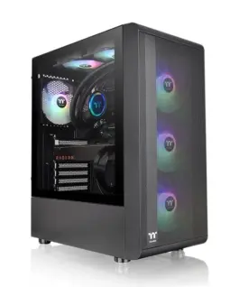 Thermaltake S200 Tempeчервен Glass ARGB черен ARGBx3