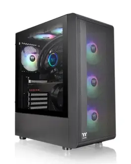 Thermaltake S200 Tempeчервен Glass ARGB черен ARGBx3