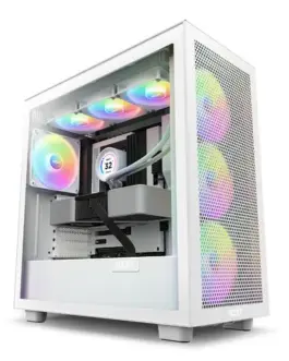 NZXT кутия за компютър H7 Flow RGB with window бял