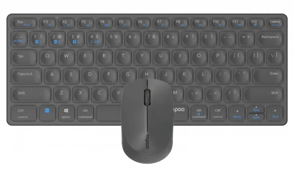 RAPOO Keyboard set 9600M multimode сив