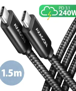 AXAGON BUCM2-CM15AB кабел 240W USB-C USB-C 1.5m 5