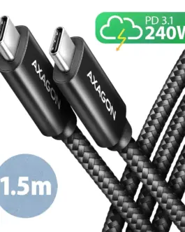 AXAGON BUCM2-CM15AB кабел 240W USB-C USB-C 1.5m 5