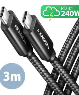 AXAGON BUCM2-CM30AB кабел 240W USB-C USB-C 3.0m 5