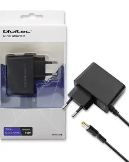 Qoltec Plug in захранващ блок 15W 15V 1A 5.5x2.5